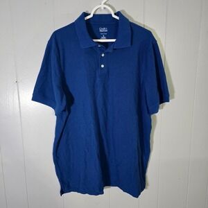 Croft & Barrow Mens XL Blue Polo Shirt Easy Care Short Sleeve Solid Classic Fit